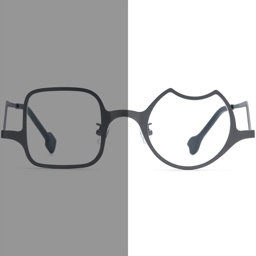 Asymmetrical Square & Circle Glasses