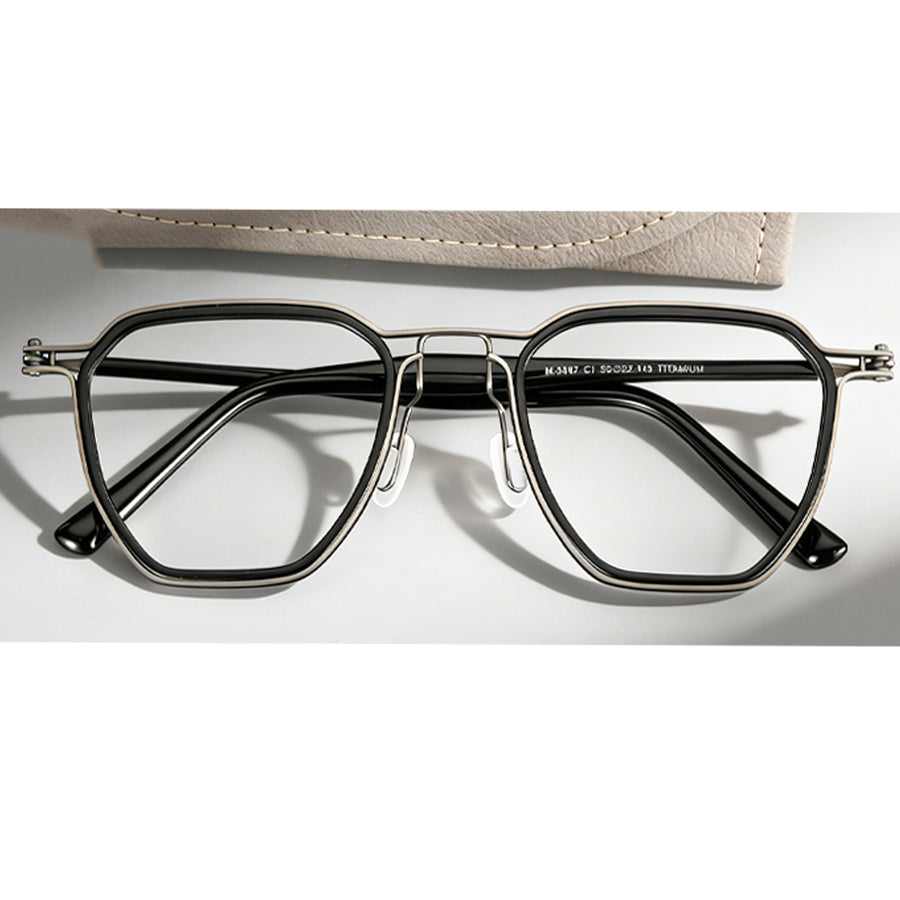 Square Glasses EF1143 - Wide Frames for Men with Larger Heads