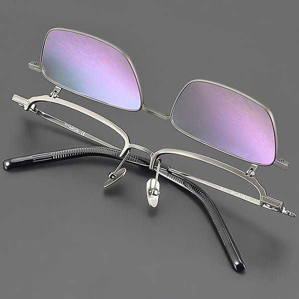Rectangle Flip Up Glasses TG1243 - Wide Frames for Men with Larger Heads