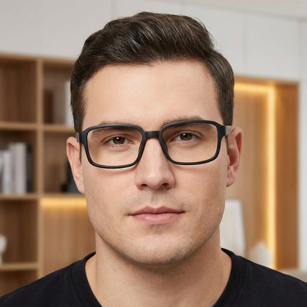 Rectangle Glasses EF1076 - Wide Frames For Men With Larger Heads