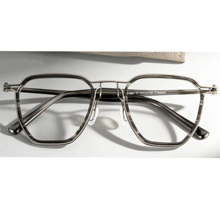 Square Glasses EF1143 - Wide Frames for Men with Larger Heads