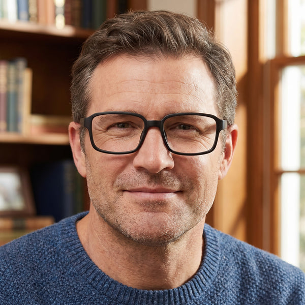 Rectangle Glasses EF1076 - Wide Frames For Men With Larger Heads