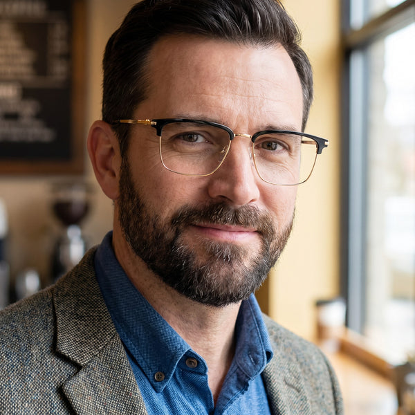 Browline Glasses EF1152 - Wide Frames for Men with Larger Heads
