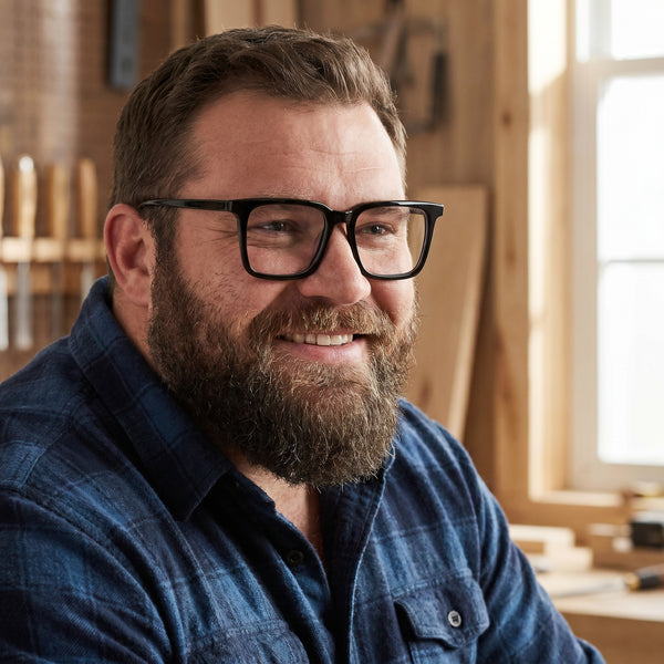 Square Glasses EF1175 - Wide Frames For Men With Larger Heads
