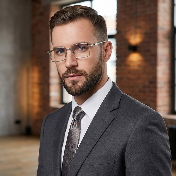 Rectangle Glasses RV1016 - Wide Frames for Men with Larger Heads