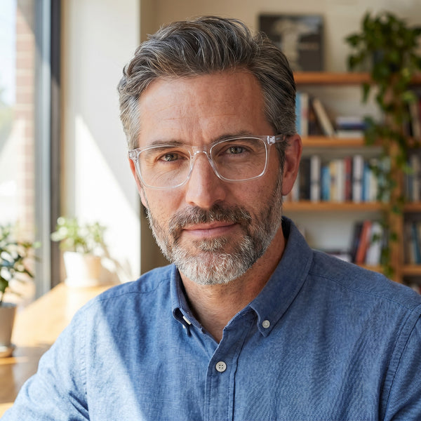 Square Glasses EF1151 - Wide Frames for Men with Larger Heads