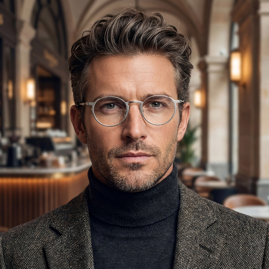 Round Glasses RV1017 - Wide Frames for Men with Larger Heads