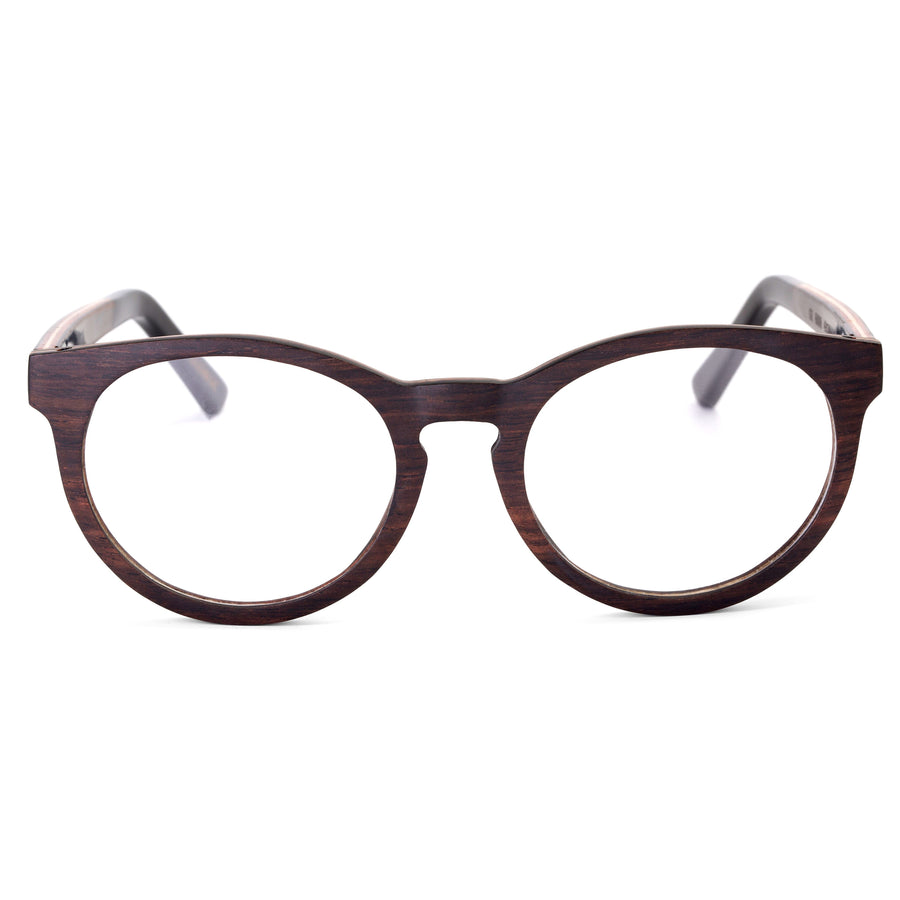 Wood Round Glasses A3653