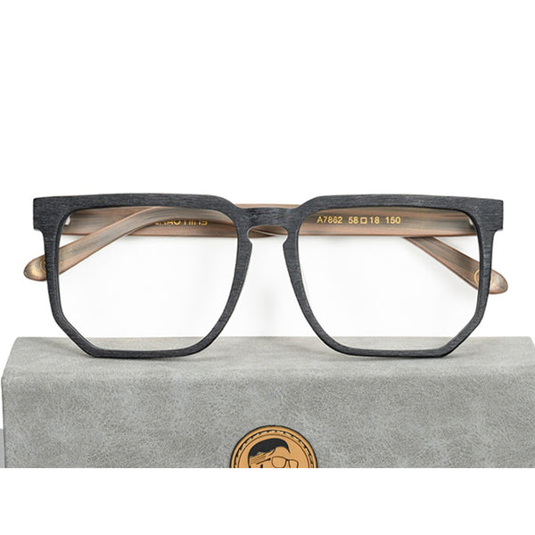 Square Glasses A1046 - Wide Frames for Men with Larger Heads