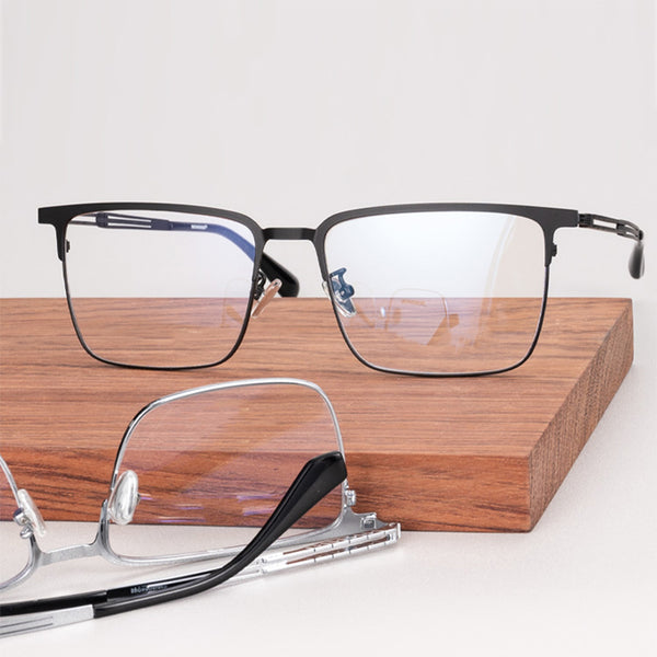 Square Glasses A3089 - Wide Frames for Men with Larger Heads