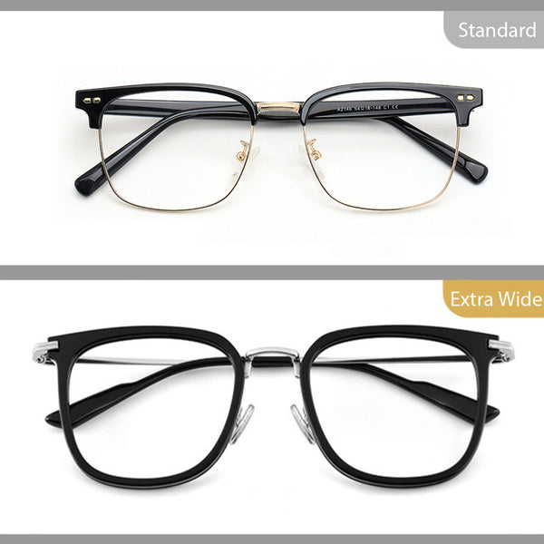 Square Glasses EF1036 - Wide Frames for Men with Larger Heads