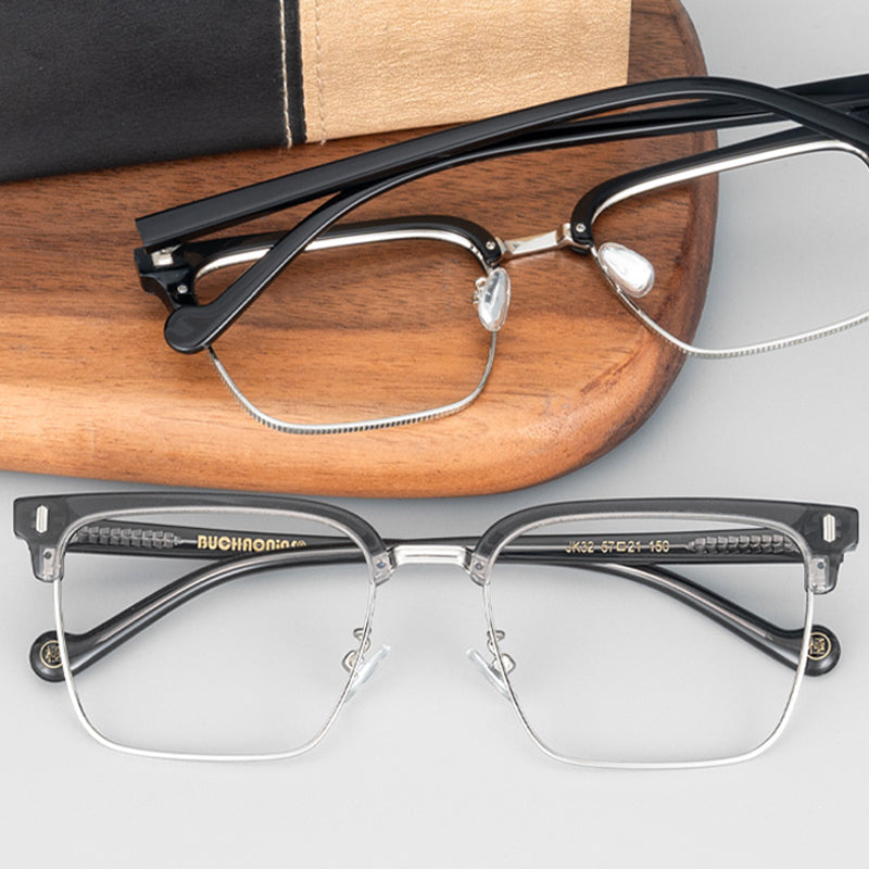 Browline Glasses A3914 - Wide Frames for Men with Larger Heads