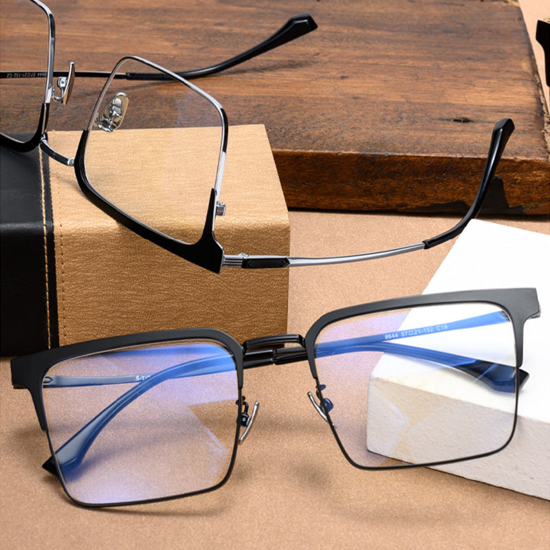 Square Glasses A1740 - Wide Frames for Men with Larger Heads