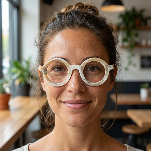 Buffalo Horn Round Glasses NJ1091