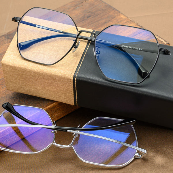 Geometric Glasses A2494 - Wide Frames for Men with Larger Heads