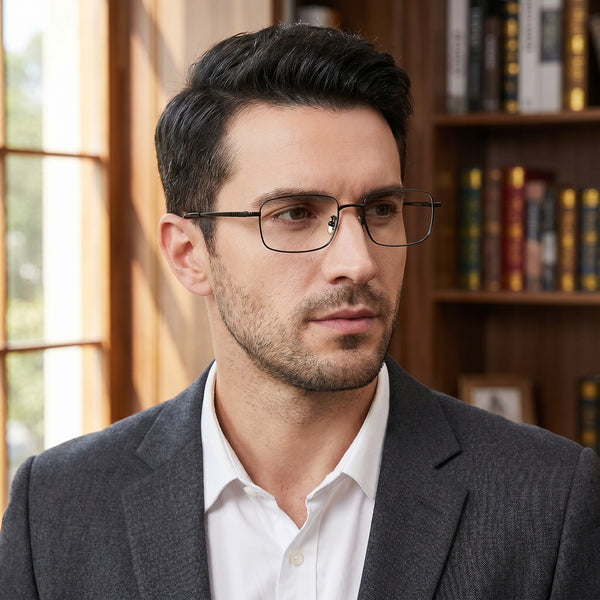 Rectangle Glasses EF1153 - Wide Frames for Men with Larger Heads