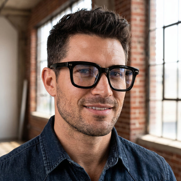 Square Glasses EF1091 - Wide Frames for Men with Larger Heads