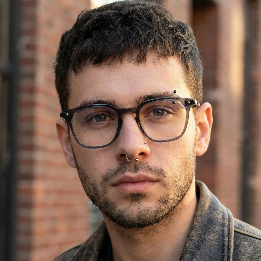 Square Glasses ST1055 - Wide Frames for Men with Larger Heads