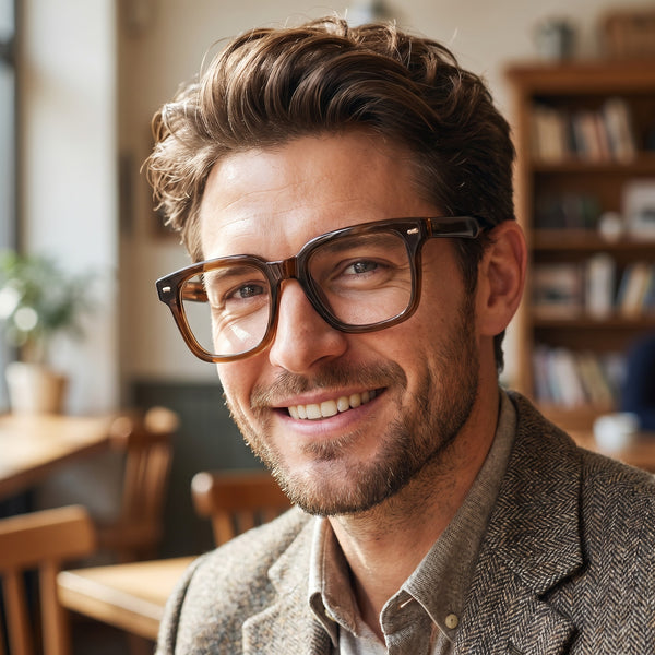 Square Glasses EF1091 - Wide Frames for Men with Larger Heads