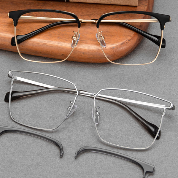 Browline Glasses EF1011 - Wide Frames for Men with Larger Heads