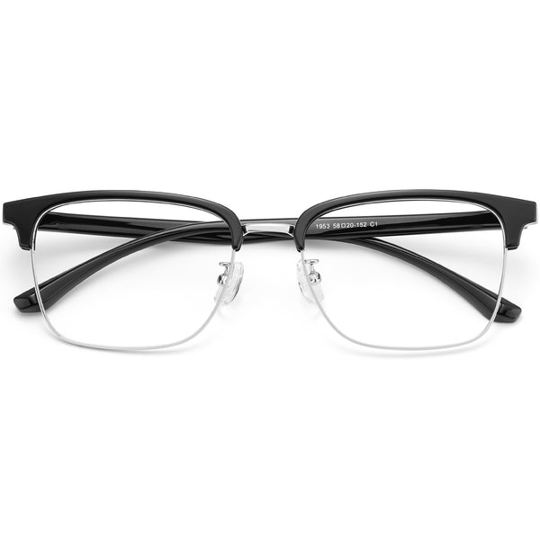Browline Glasses EF1041 - Wide Frames for Men with Larger Heads