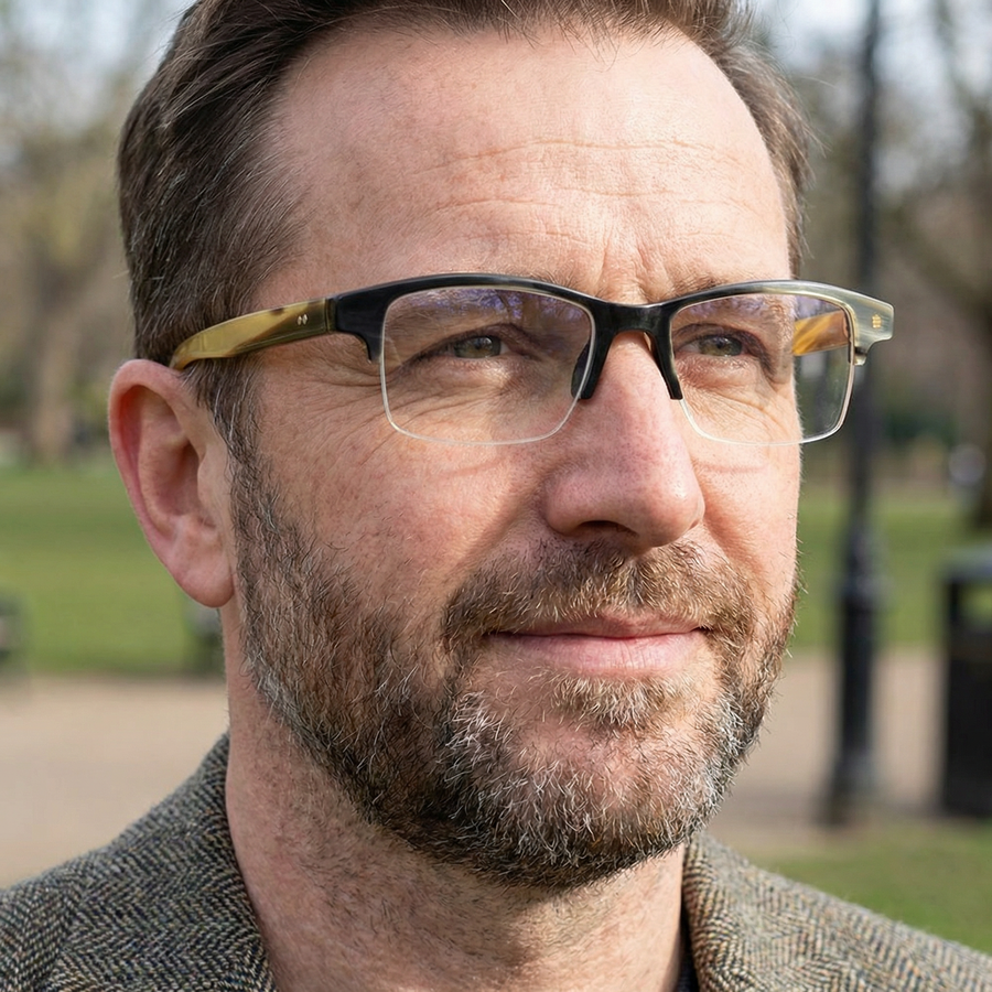 Buffalo Horn Rectangle Glasses NJ1009