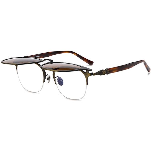 Square Flip Up Glasses EF1088 - Wide Frames For Men With Larger Heads