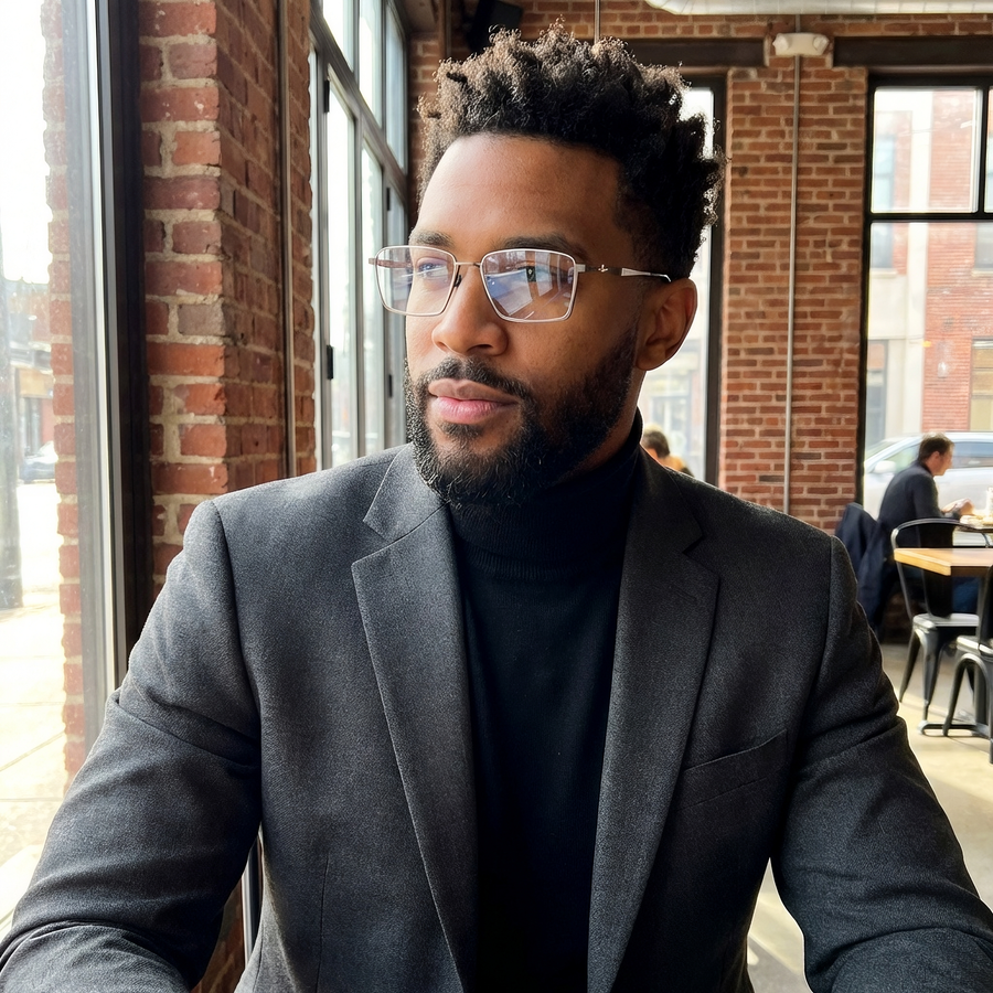 Rectangle Glasses RV1016 - Wide Frames for Men with Larger Heads