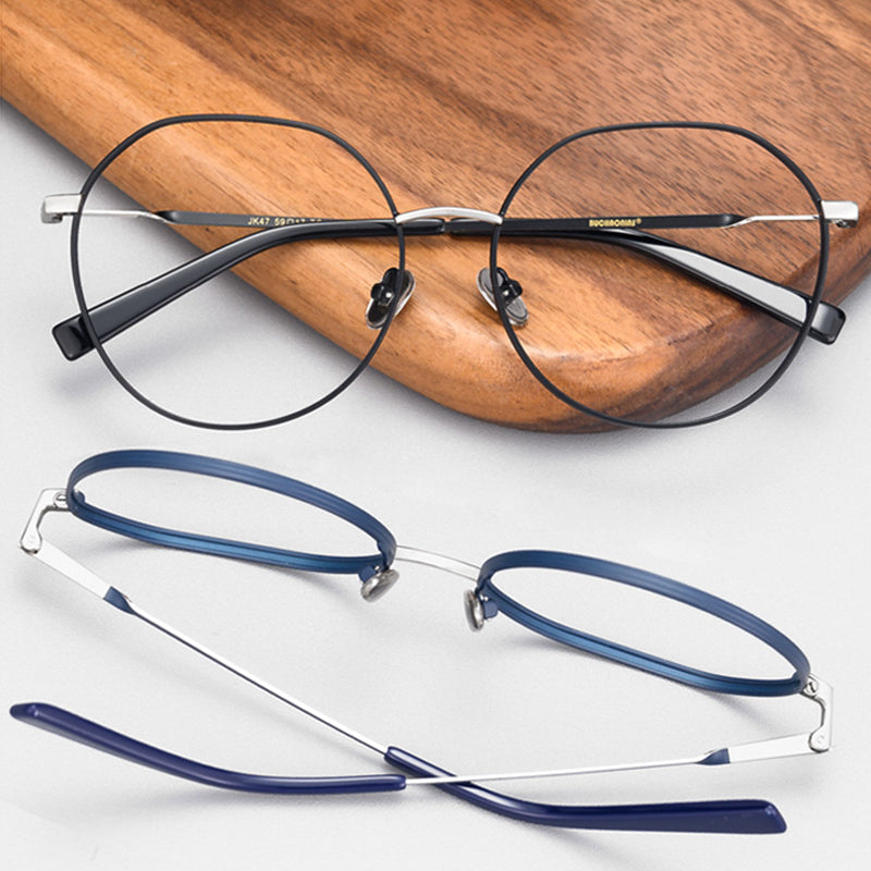 Round Glasses A3878 - Wide Frames for Men with Larger Heads