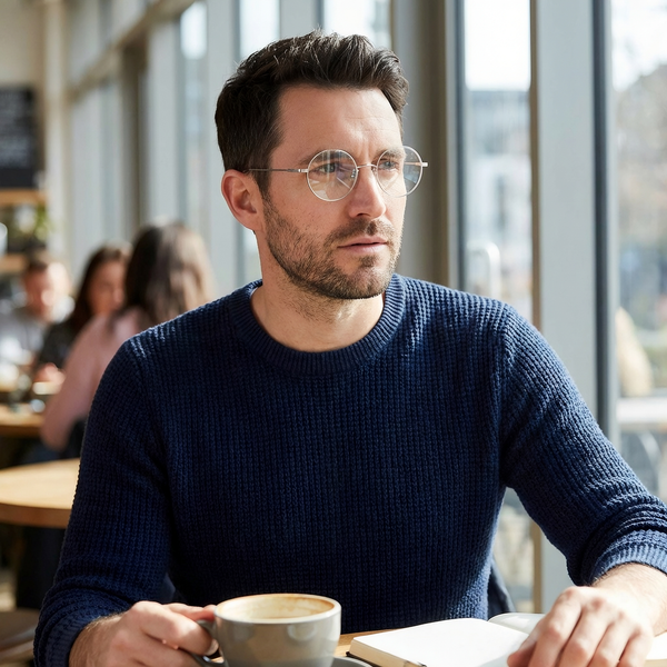 Round Glasses RV1002 - Wide Frames for Men with Larger Heads