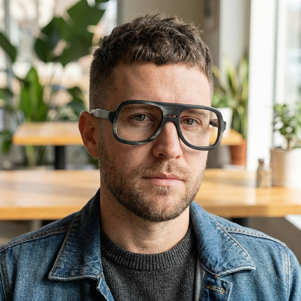Buffalo Horn Aviator Glasses NJ1084