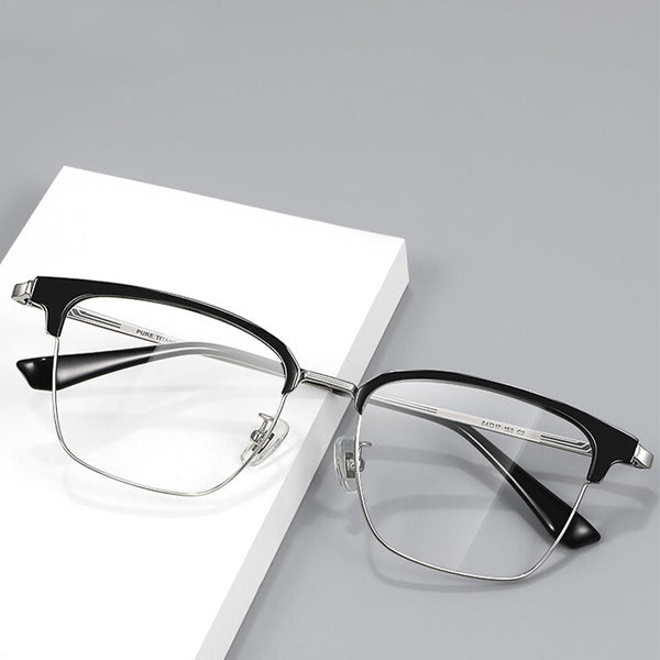 Browline Glasses EF1079 - Wide Frames For Men With Larger Heads