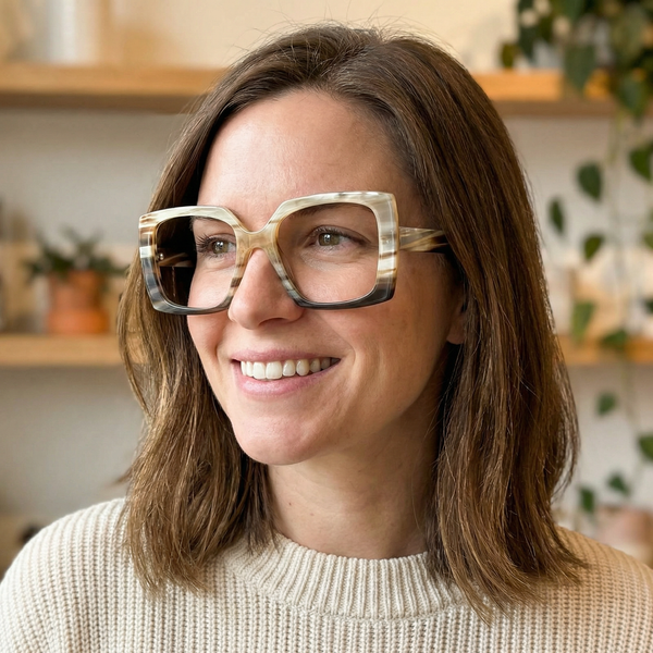 Buffalo Horn Square Glasses NJ1107
