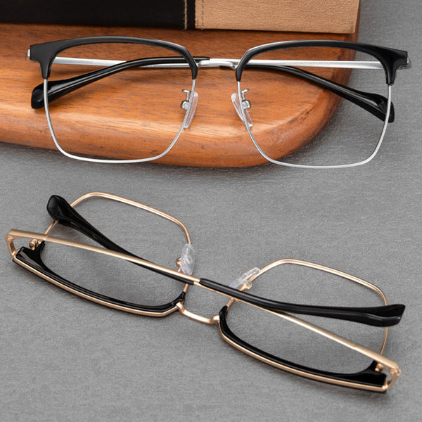 Browline Glasses EF1011 - Wide Frames for Men with Larger Heads