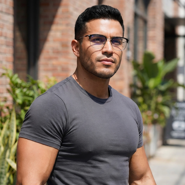Browline Glasses EF1067 - Wide Frames For Men With Larger Heads