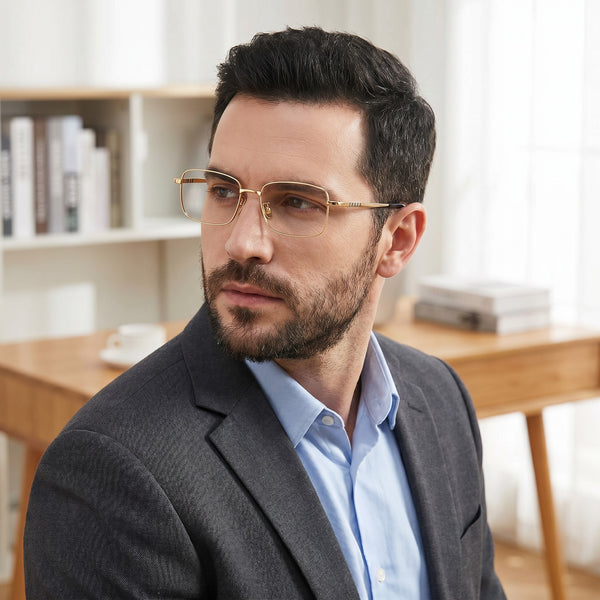 Rectangle Glasses EF1153 - Wide Frames for Men with Larger Heads