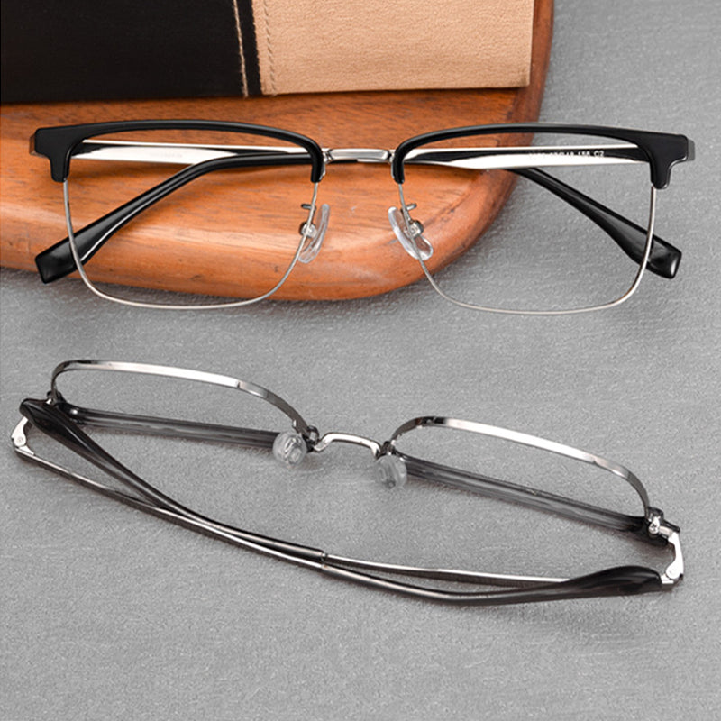 Browline Glasses EF1010 - Wide Frames for Men with Larger Heads