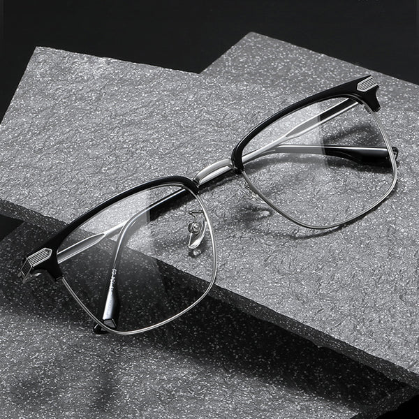 Browline Glasses EF1002 - Wide Frames for Men with Larger Heads