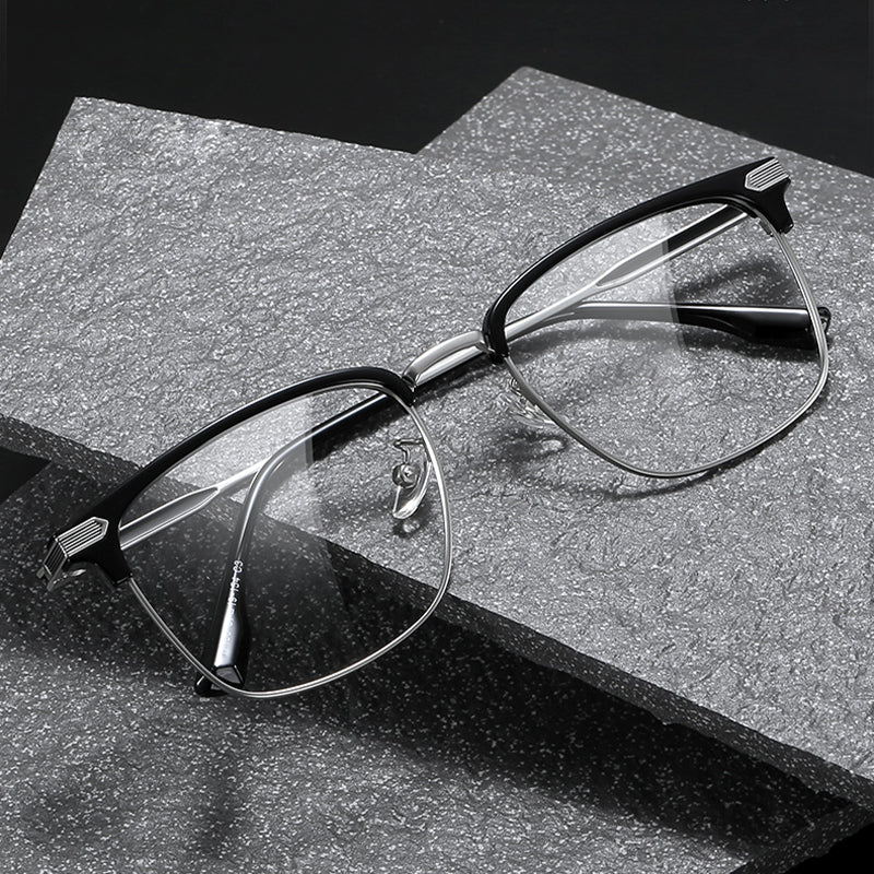 Browline Glasses EF1002 - Wide Frames for Men with Larger Heads