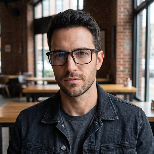 Square Glasses EF1040 - Wide Frames for Men with Larger Heads