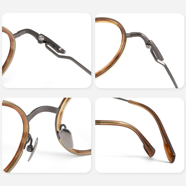 Round Glasses EF1104 - Wide Frames for Men with Larger Heads