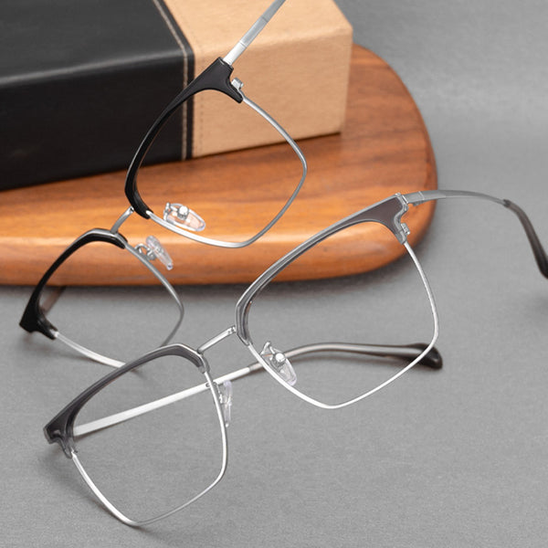 Browline Glasses EF1011 - Wide Frames for Men with Larger Heads