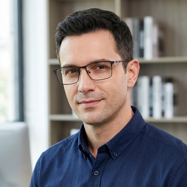 Rectangle Glasses EF1154 - Wide Frames for Men with Larger Heads