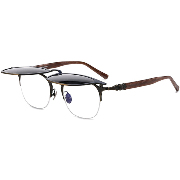 Square Flip Up Glasses EF1088 - Wide Frames For Men With Larger Heads