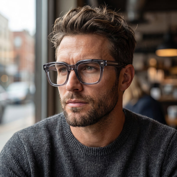 Square Glasses EF1091 - Wide Frames for Men with Larger Heads
