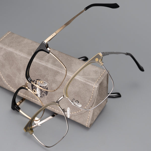 Browline Glasses EF1093 - Wide Frames for Men with Larger Heads
