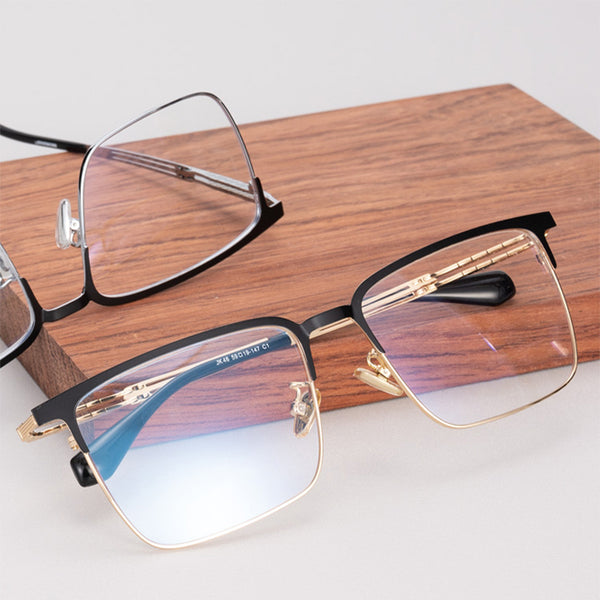 Square Glasses A3089 - Wide Frames for Men with Larger Heads