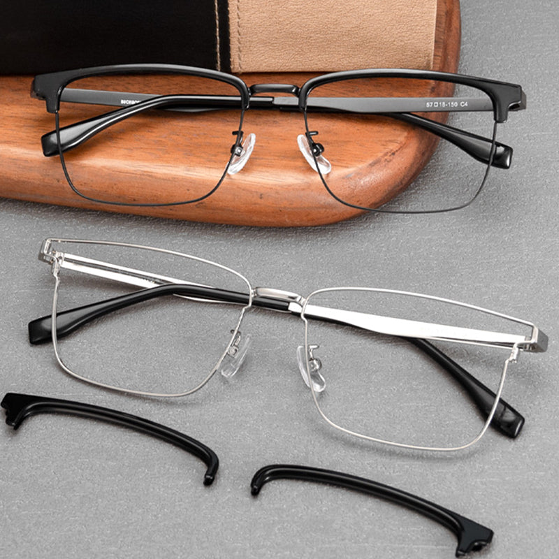 Browline Glasses EF1010 - Wide Frames for Men with Larger Heads