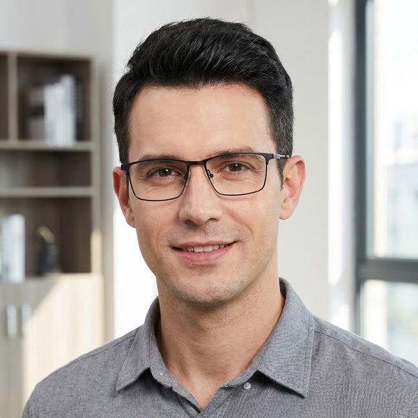 Rectangle Glasses EF1154 - Wide Frames for Men with Larger Heads