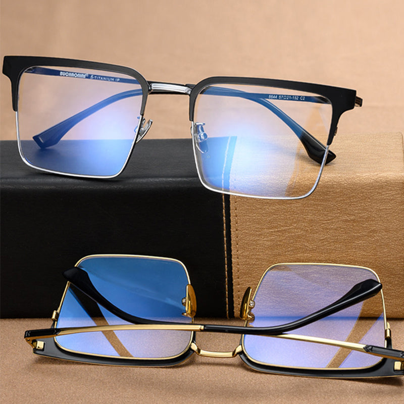 Square Glasses A1740 - Wide Frames for Men with Larger Heads
